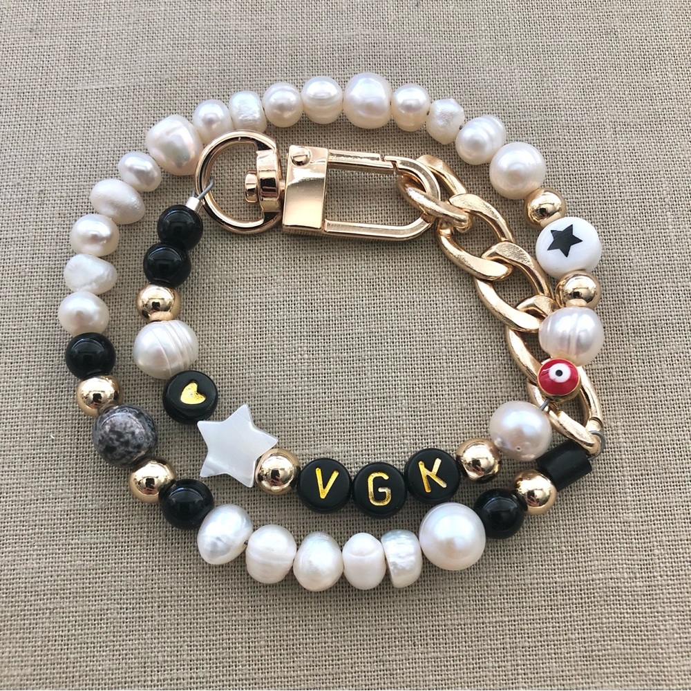 VGK Vegas Golden Knights Pearl Gold bracelet